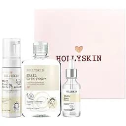 Набір косметики для обличчя Hollyskin Snail Smart Basic Care: Сироватка 30 мл + Тонік 250 мл + Очищаюча пінка 150 мл - мініатюра 2