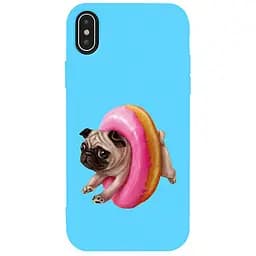 Чехол-накладка Toto Matt TPU 2 mm Print Case Apple iPhone XS Max #34 Dog Donat Sky Blue