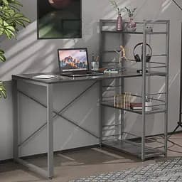 Письмовий стіл Ferrum-decor Серії Конект з етажеркою 75x120x60 сірий ДСП Сосна Кембра 16мм (FRD-104235)