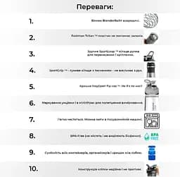 Спортивна пляшка-шейкер (SM 20oz) Blender Bottle 590 мл fit0007250 - мініатюра 10