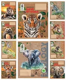 Зошити учнівські 24 аркуша клітинка Тверда Save planet, 20 шт. в упаковці