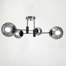 Люстра стельова в хромованому корпусі на 4 графітових плафони Ø 60 см | Арт. 51797/4 CH+BK+GR | Line F