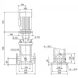 Поверхневий насос Grundfos CR15-05 A-F-A-E-HQQE 3x (96501896) - мініатюра 2