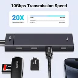 Хаб USB 3.2 Type-C -> 4хUSB-C 3.2 Gen2 10Gbps Black CM806 Ugreen - мініатюра 4