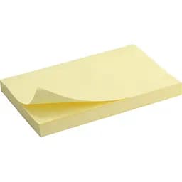 Блок бумаги с клейким слоем 75x125 мм 100 листов желтый