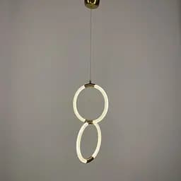 Дизайнерский латунный подвес двойной круг с гибкой LED лентой | Line F | Арт. Mj60/2