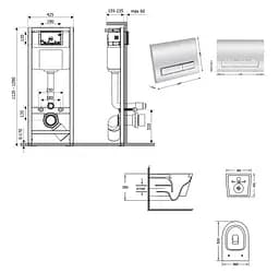 Набір Q-tap Nest 4 в 1 підвісний унітаз Jay Ultra Quiet 520x360x320 + комплект інсталяції QT07335175W48198 - мініатюра 8