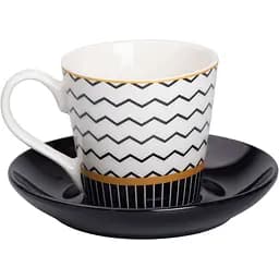 Чашка с блюдцем керамическая Liling Rongxiang Ceramic 200 мл teeth RX-N24708WH