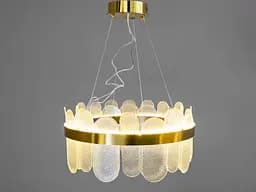 Підвісна люстра Diasha 803-500SGD золота LED-модель з прозорими скляними елементами, потужність 100 Вт, діаметр 48 см - мініатюра 2
