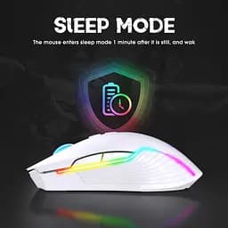 Комп'ютерна мишка Onikuma ігрова бездротова C105 з RGB підсвіткою 2.4GHz 600-3600 DPI 7 кнопок безшумна для ПК та ноутбука біла - мініатюра 7