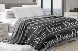 Плед із мікрофібри ТЕТ Діор сірий 150x220 см м'яке декоративне покривало з бархатистою текстурою для спальні та вітальні