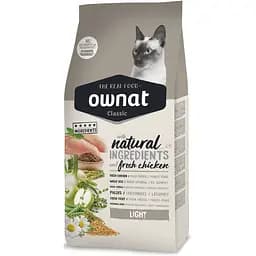 Сухий корм Ownat Classic Light для дорослих котів, схильних до набору лишньої ваги, з куркою, 1,5 кг