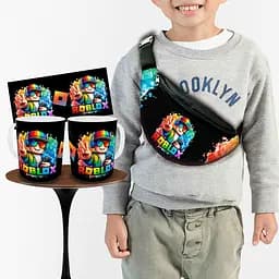 Набір: дитяча сумка-бананка+кружка Роблокс «Roblox» 32х15см, бананка для хлопчика через плече на подарунок (00950)