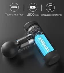 Перкусійний масажний пістолет Booster Mini X 2500mAh (6 насадок) з кейсом - мініатюра 4