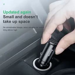 Адаптер автомобільний BASEUS Square metal QC3.0 2 USB 30 W 5 A CCALL-DS01 - мініатюра 5