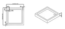 Піддон Dusel D102 80x80x13,5, Білий - мініатюра 3