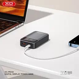Універсальна мобільна батарея - зовнішній акб XO PR232 10000 mAh PD 30W + PPS 33W чорний - мініатюра 7