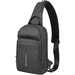 Рюкзак Mark Ryden на одне плече MiniMax MR7618 з ортопедичною спинкою та USB-портом Чорний