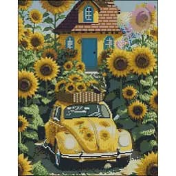 Алмазная мозаика Strateg ПРЕМИУМ Лето в деревне без подрамника размером 40х50 см (ZAV4050-44)