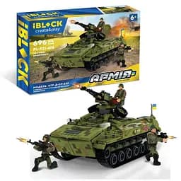 Конструктор IBLOCK Армия БТР-Д+ЗУ-232, PL-921-474, 969 деталей, 48x9x32 см
