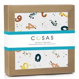 Пелюшки муслінові Cosas Numbers Animals 75x100 см, бежеві
