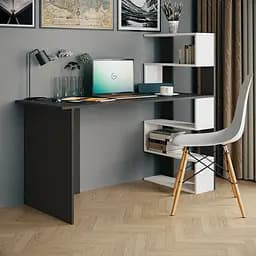 Стіл комп'ютерний Moreli Moreli Christer  1416х1226х600 мм Антрацит/Білий (zg-s15-antracit-white) - мініатюра 2