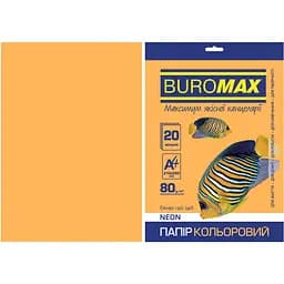 Папір кольоровий Buromax Neon А4 20 аркушів помаранчевий (BM.2721520-11)