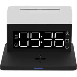 Зарядний пристрій бездротовий кілька ліхтарів 6 в 1 підставка для бездротової зарядки, протиковзний 15 Вт чорний