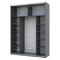 Шафа-купе Doros G-Caiser Графіт / Дуб Евок 2 ДСП / 3 частини 180х60х240 (42005014) - мініатюра 6
