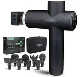 Ударний перкусійний масажер Massage Gun MG03-T (8 насадок + кейс) 2600 мАг 30 режимів - мініатюра 6