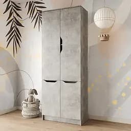 Шкаф распашной MebelStar 4Д Лилу 80x40x210 см Бетон (MBS-1411)