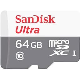 Карта памяти Sandisk 64GB microSDXC card C10 UHS-I ULTRA (SDSQUNR-064G-GN3MN)