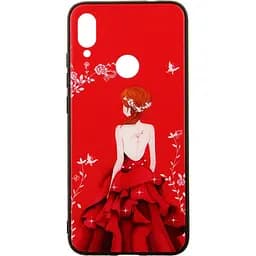 Чохол-накладка Toto Glass Fashionable Case Xiaomi Redmi Note 7 Red Dress Girl