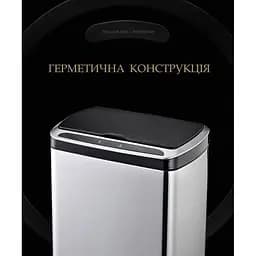 Відро для сміття сенсорне прямокутне Jah з внутрішнім відром 30 л 38x26x63 см срібний металік (JAH5113/5112 silver) - мініатюра 6
