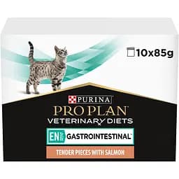 Вологий корм для кошенят та дорослих котів Purina Pro Plan Veterinary Diets EN Gastrointestinal з лососем 850 г (10 шт. x 85 г) (12331739)