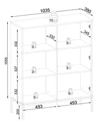 Вітрина низька з підсвіткою Perfect Home Сенто / Sento WT104 2-дверна Чорний/дуб вотан (PFH-091490) - мініатюра 3