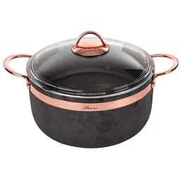 Кастрюля антипригарная Brioni Antrasite Copper 26 см 6.5 л темно-серая (764-007)