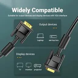 Кабель VGA 15M-15M, 25.0 м, з ферритами, чорний Vention - мініатюра 9