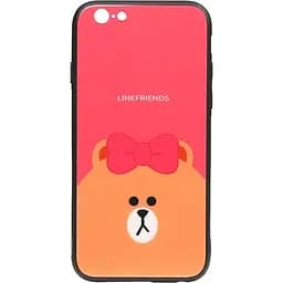 Чехол-накладка Toto Cartoon Print Glass Case Apple iPhone 6/6s Line friends Brown