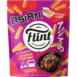 Сухарики Flint Курица терияки с соусом Карри пшеничные 60 г + 15 г