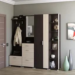 Передпокій Еверест Бриз-4 з шафою ШП-2 (4 елементи) венге/дуб молочний (EVR-2658)