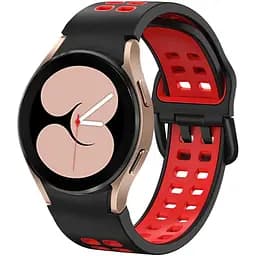 Ремешок для Samsung Galaxy Watch 5 - черно-красный ширина крепления 20мм силикон перфорация размер L Watchbands Galaxy Sport (WB00S4GALAXYSPORT15)