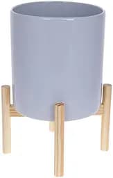 Кашпо керамическое Флора на бамбуковой подставке BonaDi 20х20х37.3 см dec0009120