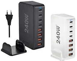 Зарядний пристрій YMS-858 240W для GAN3 (1Type-C100W+3Type-C30W/4USBQC3.018W) Білий - мініатюра 7