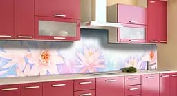 Кухонний фартух Легкість лотоса Пір'я вінілове для кухні 65х250 см Абстракція Блакитний Happy Pocket Z183595 - мініатюра 3