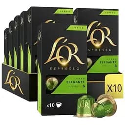 Набір кави в капсулах L'OR Lungo Elegante 100 капсул (10 п. х 10 шт.)