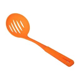 Шумівка кухарська пластикова перфорована з прорізами 34 см, Kitchen Master Помаранчевий 85685