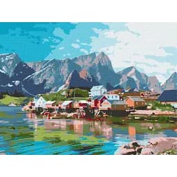 Картина по номерам Brushme Поселок в хрустальных горах 30x40 см