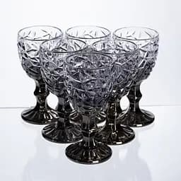 Набір чарок на ніжці 6 штук 50 мл для горілки наливки подарункові чарки скляні фігурні Сірі Yiwu HP-19-186