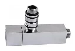 Набір кутових кранів Solomon LUX 8888-CUBE 1/2" з американкою Chrome 30412 - мініатюра 4